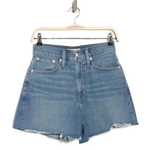 NWT Madewell Mom Short Cutoff Jean Shorts Bledsoe Mid Wash Denim Women’s Size 33 - Picture 2 of 10